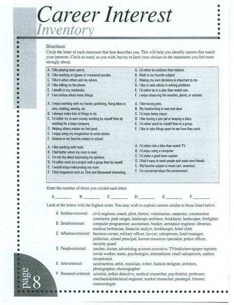 free strong interest inventory test.
